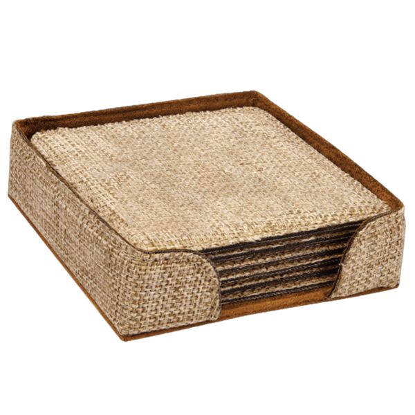 Burlap Coaster Set Set of 6 Thumbnail